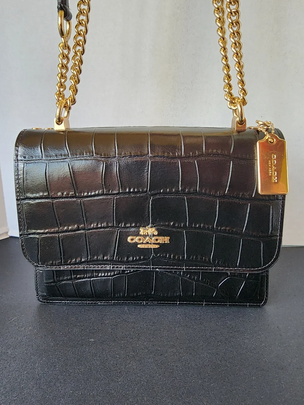 Coach Croc Embossed Klare 2Way Convertible Bag, 2023, $450 MSRP, Like New